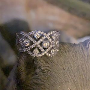 Size 8 stamped 925 band of nice cz.